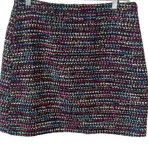 NWT LOFT Women's Navy Rainbow Tweed‎ Skirt in Size 6